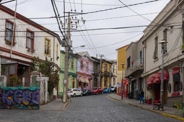 Valparaiso Chile Luty 2020 Widok Ulicę Starym Mieście Valparaiso Chile — Zdjęcie stockowe