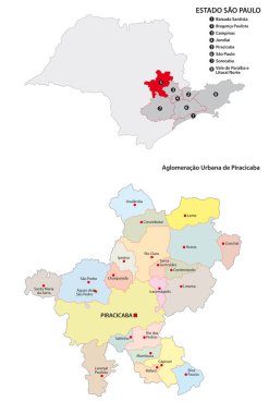 Aglomeracao Urbana de Piracicaba idari vektör haritası