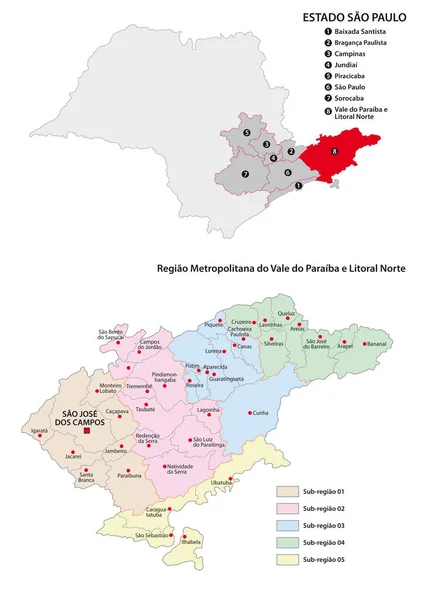 Mapa Vetorial Região Metropolitana — Vetor de Stock