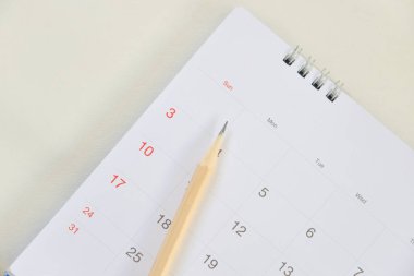 takvim sayfası beyaz ses tonuyla