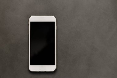 Deri doku beyaz akıllı telefon