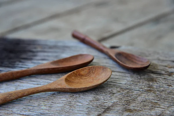 Spoon wood on wood texture. — Stock Photo, Image