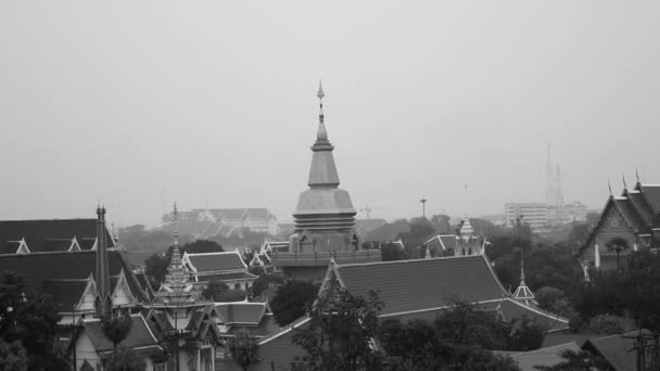 Raining day with water drop on landscape. — Stock Video