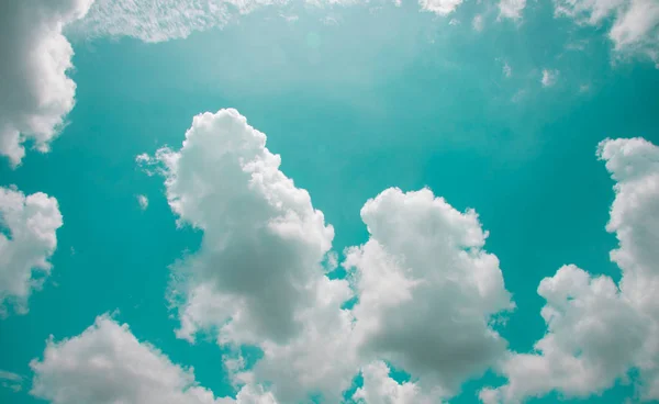 Green sky cloud nature background.