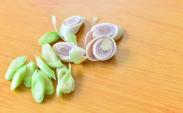 Fresh lemongrass  on wooden texture — Stock Photo, Image