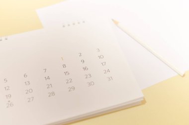 Takvim sayfası kavramı planlama blur.