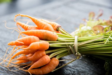 Ahşap doku üzerinde turuncu bebek E65.