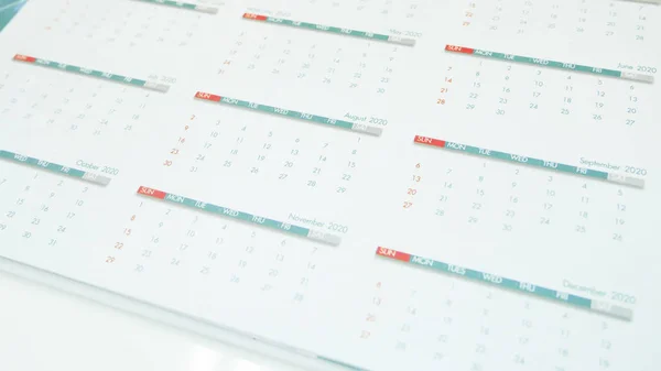 Fechar calendário 2020 no conceito de planejamento . — Fotografia de Stock