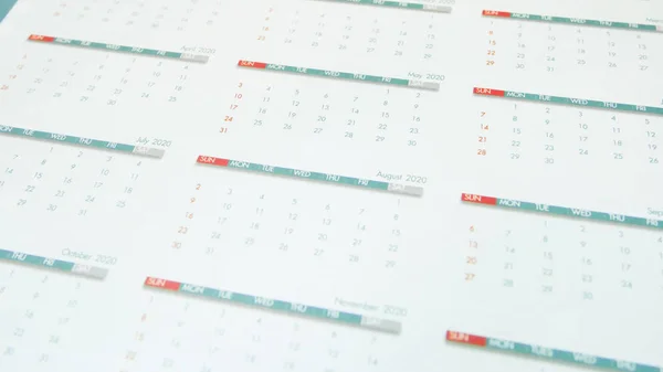 Close up calendar 2020 in planning concept. — Stock Photo, Image