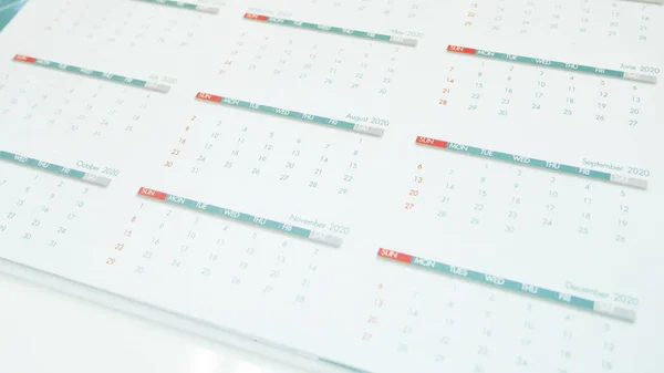 Close up calendar 2020 in planning concept. — Stock Photo, Image