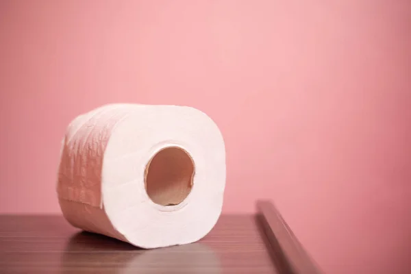 Закрыть Туалетную Бумагу Розовой Пастели Backgroud — стоковое фото