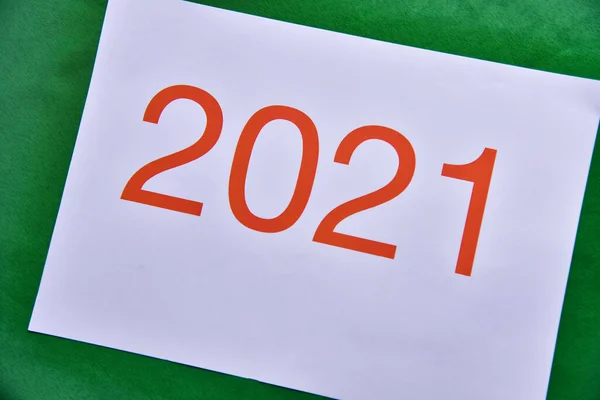 2021 Beyaz Zemin Üzerine Yeni Yıl Konsepti — Stok fotoğraf