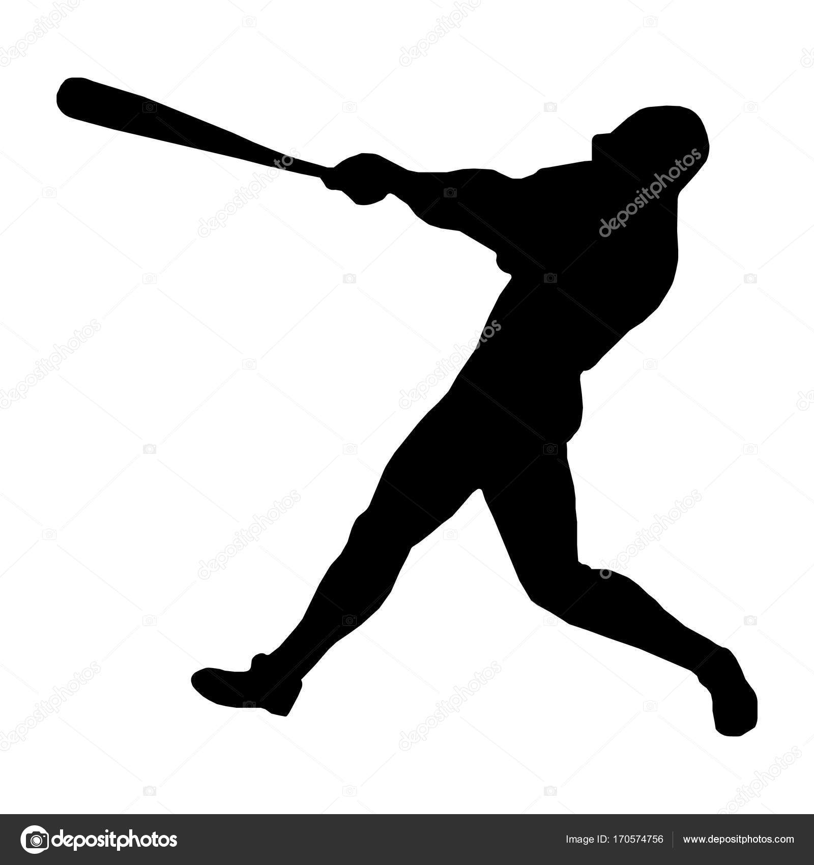Download Baseball batter silhouette — Stock Vector © marqu #170574756