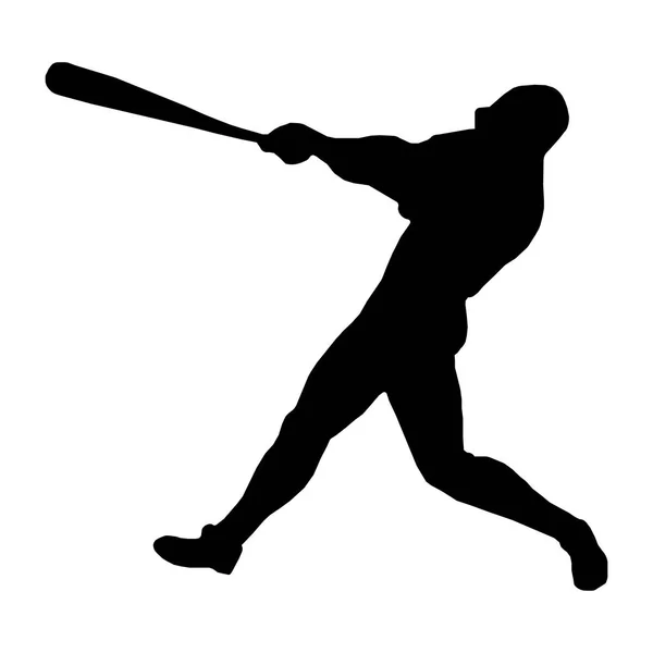 Beyzbol meyilli siluet — Stok Vektör