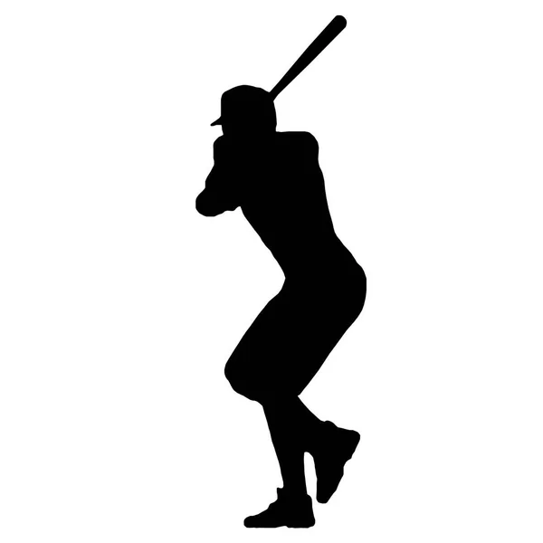 Beyzbol meyilli siluet — Stok Vektör