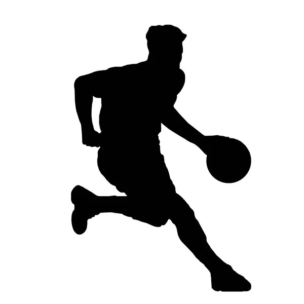 Bir basketbol oyuncusunun silueti — Stok Vektör