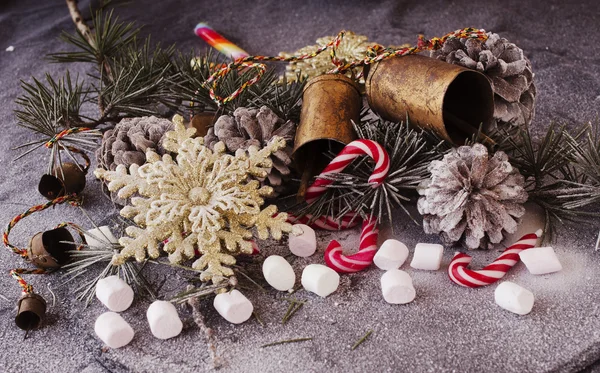 Decoração de Natal com ramos de abeto — Fotografia de Stock