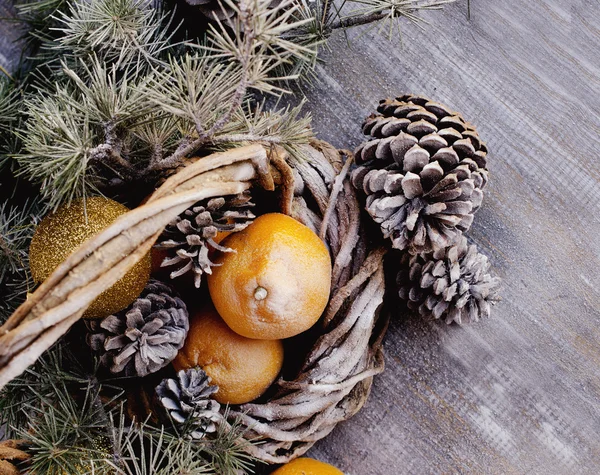 Christmas decoration with fir branches — Stock Photo, Image