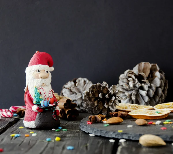 figurine Santa Claus Christmas THE BACKGROUND branches, selective focus