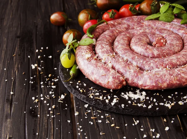 çiğ Dana sosis, seçici odak