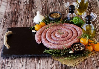 çiğ Dana sosis, seçici odak