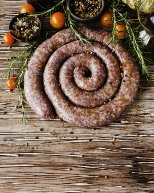 çiğ Dana sosis, seçici odak