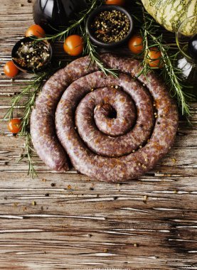 çiğ Dana sosis, seçici odak