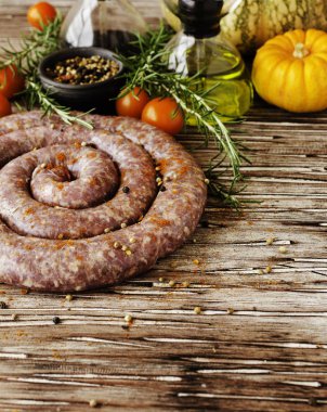 çiğ Dana sosis, seçici odak