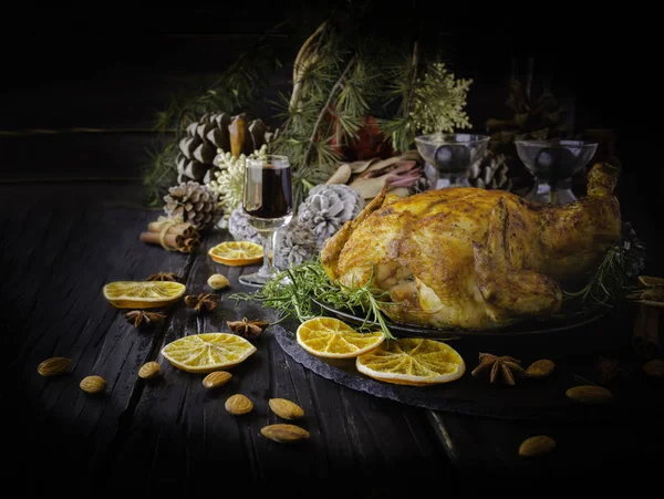 Peru cozido no forno para o Natal ou Ano Novo — Fotografia de Stock