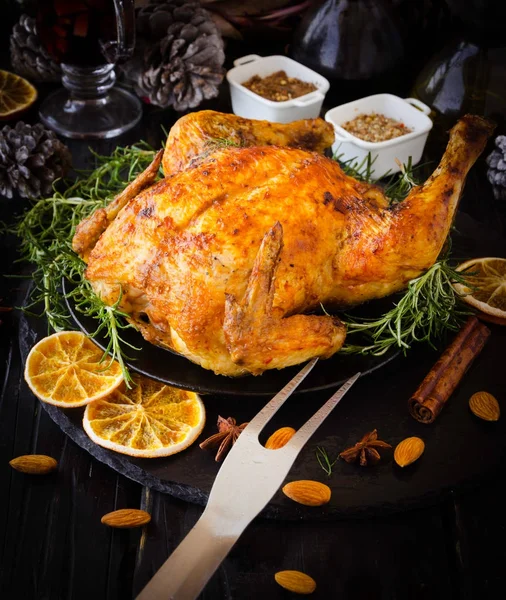 Pavo al horno para Navidad o Año Nuevo — Foto de Stock