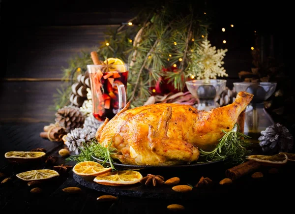 Peru cozido no forno para o Natal ou Ano Novo — Fotografia de Stock