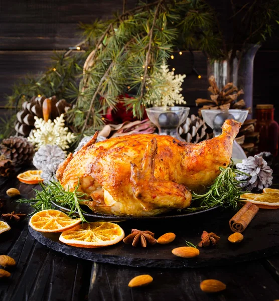 Tacchino al forno per Natale o Capodanno — Foto Stock