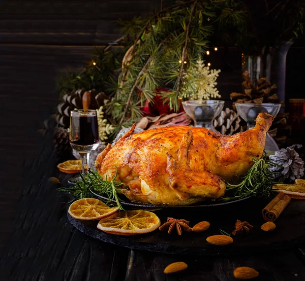 Pavo al horno para Navidad o Año Nuevo — Foto de Stock