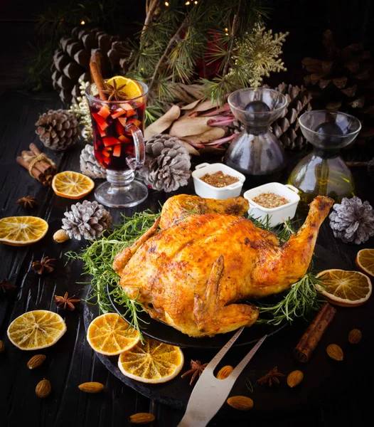 Peru cozido no forno para o Natal ou Ano Novo — Fotografia de Stock