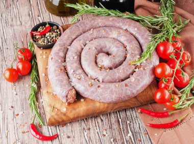 çiğ Dana sosis, seçici odak