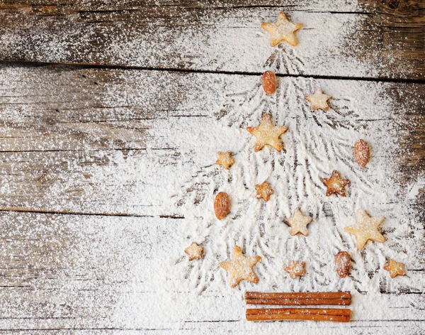 Jul eller nyår pepparkakor, utrymme för text, recept — Stockfoto