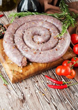 çiğ Dana sosis, seçici odak