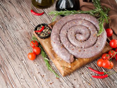 çiğ Dana sosis, seçici odak