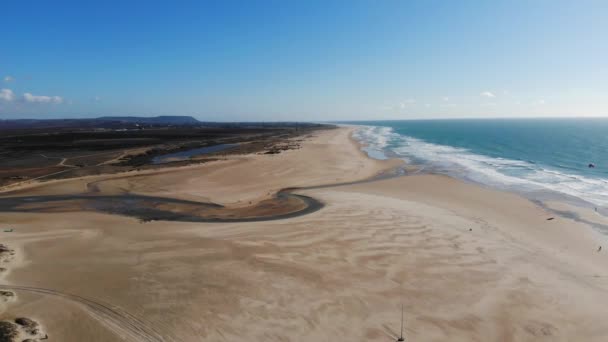 Aerial Drone Material Viaje Playa Océano California — Vídeos de Stock