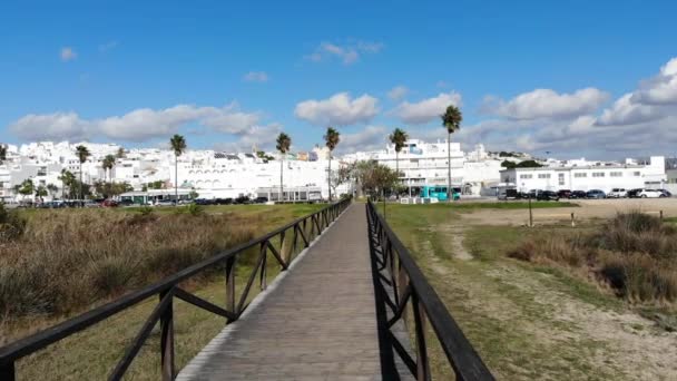 Wooden Path Ocean Beach Old Town — Stock Video