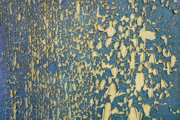 Parlak Ahşap Üzerine Yıpranmış Yırtık Mavi Boya Dokusu — Stok fotoğraf