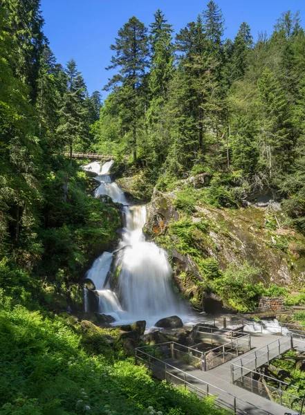 Guarda Tappe Più Basse Delle Principali Delle Cascate Del Triberg — Foto Stock