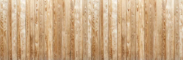 Panorama Brown Wooden Wall Made Vertical Boards Strong Grain — Stock Photo, Image