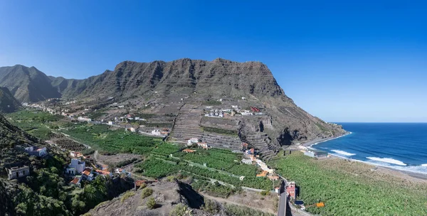 Hermigua Στο Νησί Gomera Κανάρια Νησιά Ισπανία Κοιλάδα Πανόραμα Θάλασσα — Φωτογραφία Αρχείου