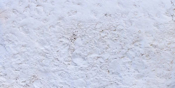 Eski Pürüzlü Beyaz Boyanmış Bir Duvarın Yapısı Panorama — Stok fotoğraf