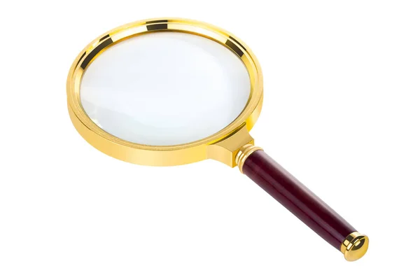 Büyüteç beyaz üzerine izole edilmiş