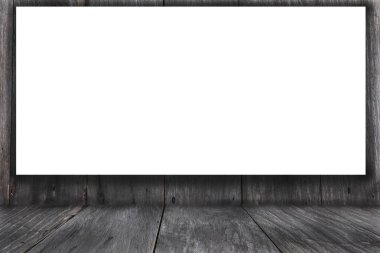 Eski ahşap plaka ve beyaz arka plan