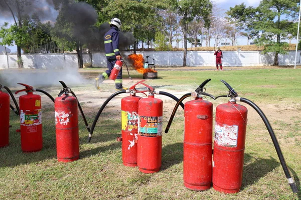 Brandbekämpning utbildning i Thailand — Stockfoto