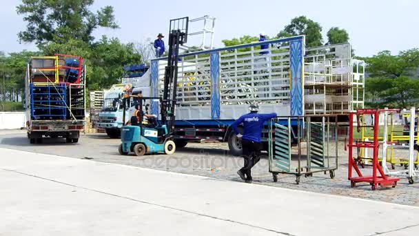 Rayong Tailandia Enero 2018 Camión Ascensor Fábrica Transportan Residuos Acero — Vídeos de Stock