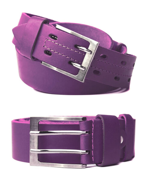 Leather belt isolated on white background.